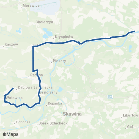 ZTP Kraków Salwator ↔ Dąbrowa Szlachecka Krzemiennik map