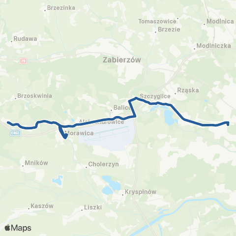ZTP Kraków Bronowice Małe ↔ Chrosna Pętla map