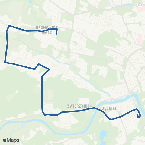 ZTP Kraków Bronowice Małe ↔ Os. Podwawelskie map