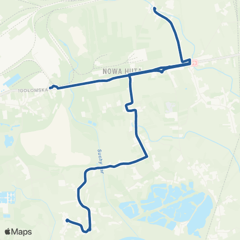 ZTP Kraków Pleszów ↔ Chałupki map