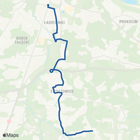 ZTP Kraków Łagiewniki ↔ Golkowice Pętla map