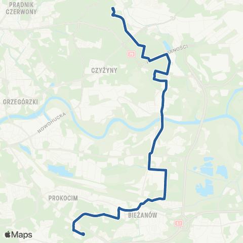 ZTP Kraków Szpital Rydygiera ↔ Miejskie Centrum Opieki map