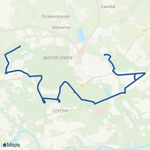 ZTP Kraków Cmentarz Prądnik Czerwony ↔ Os. Na Stoku map